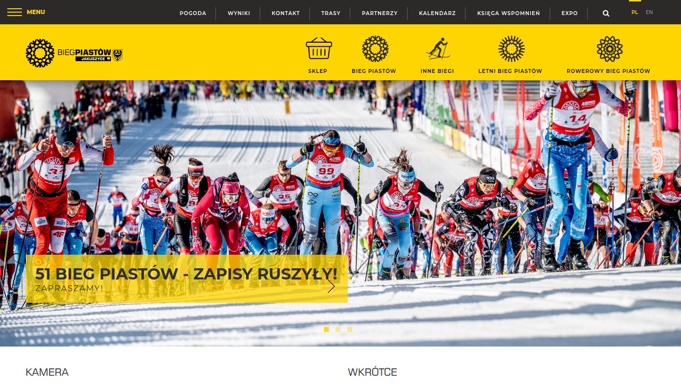 The home page of bieg-piastow.pl