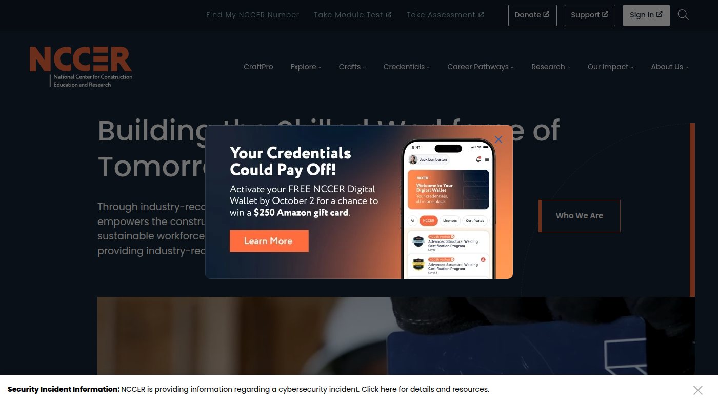 The home page of nccer.org