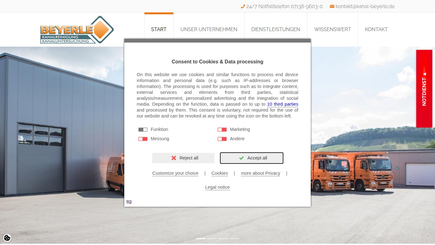 The home page of kanal-beyerle.de