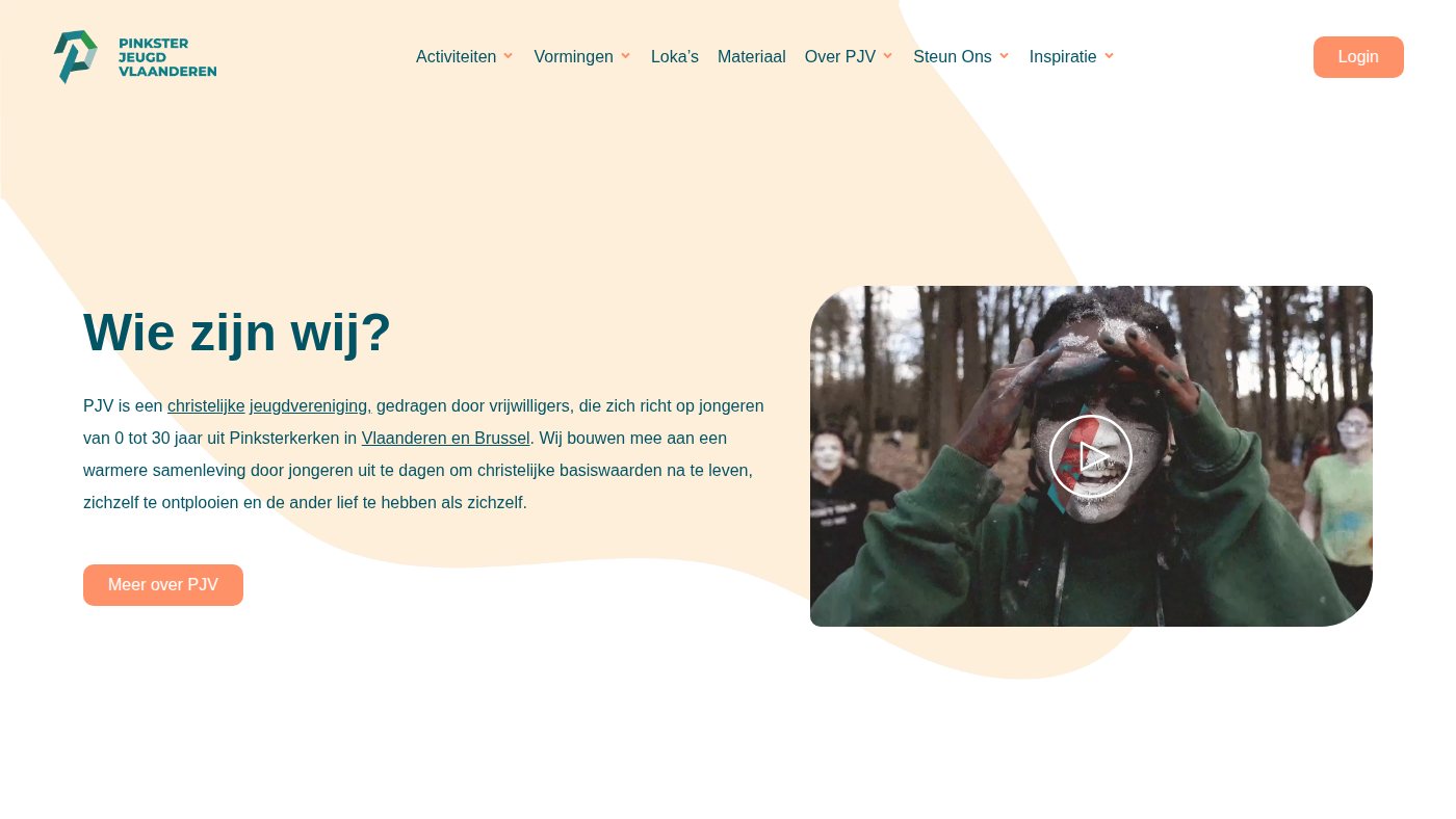 The home page of pjv.be