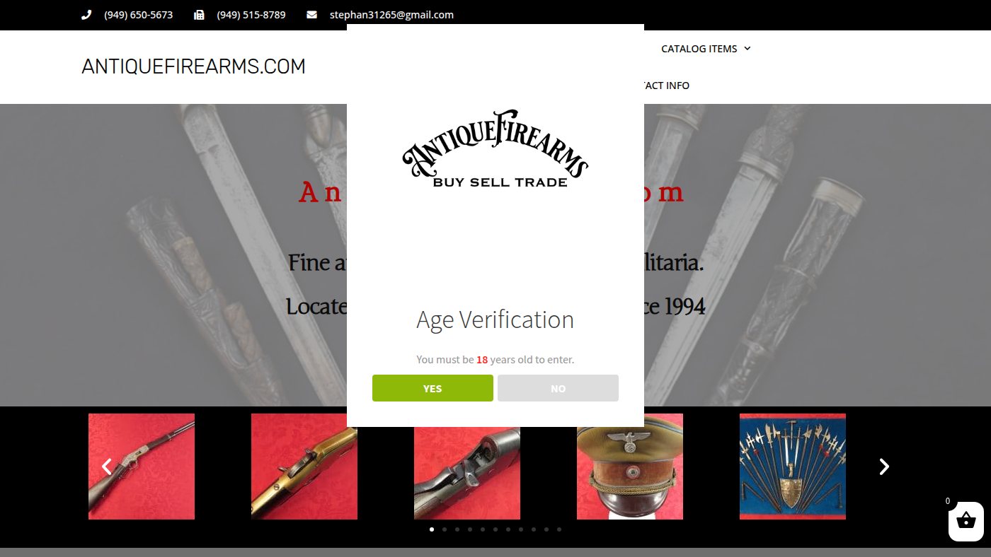 The home page of antiquefirearms.com