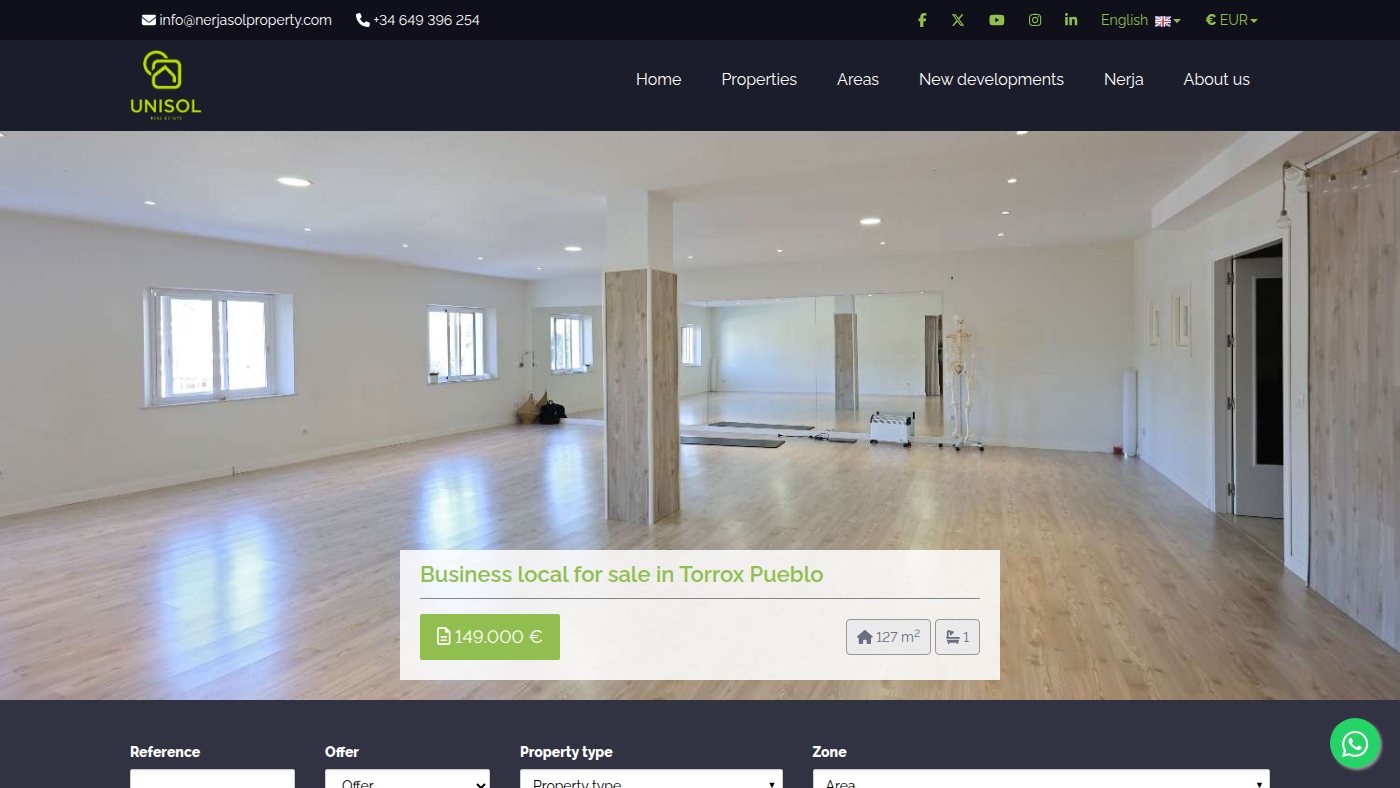 The home page of nerjasolproperty.com