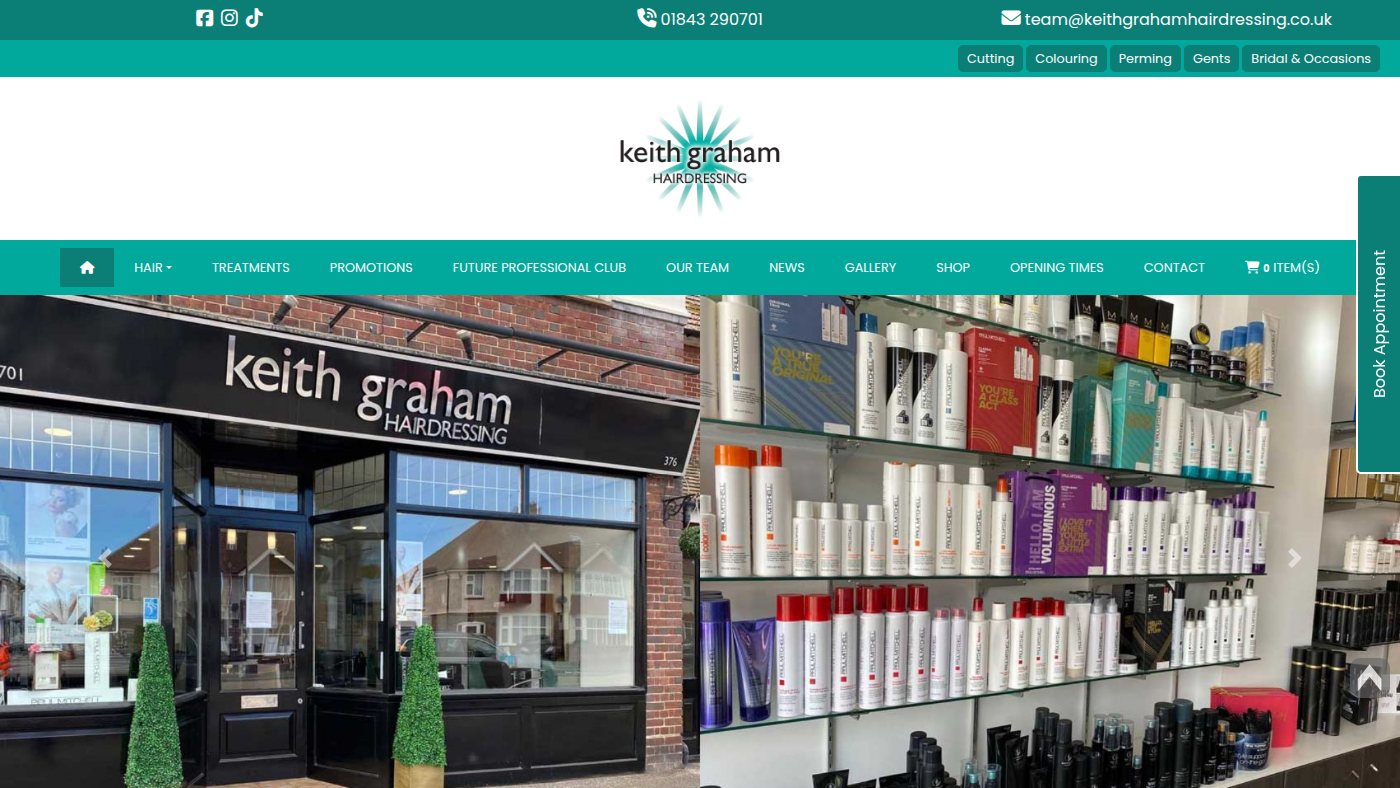 The home page of keithgrahamhairdressing.co.uk