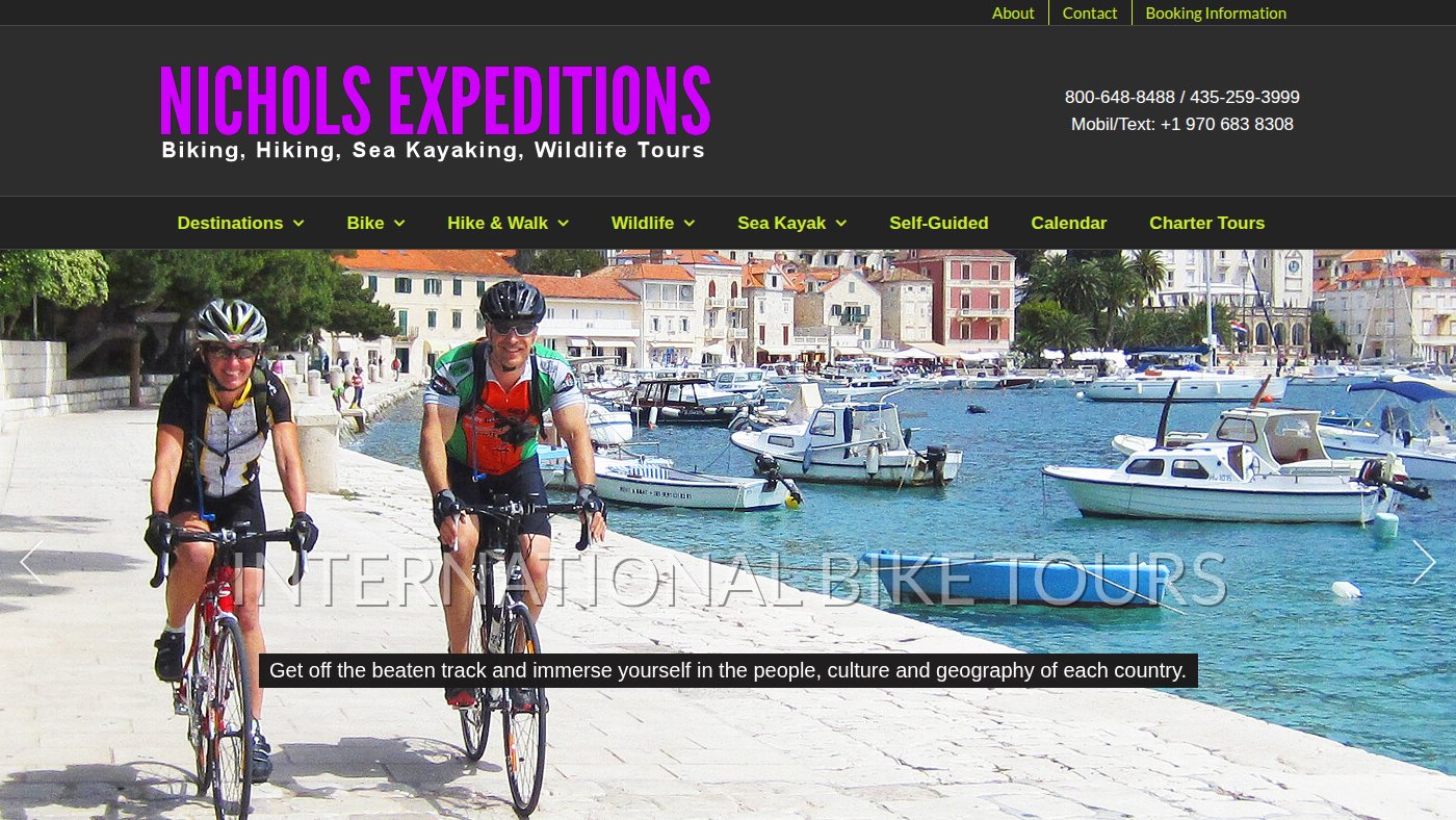 The home page of nicholexpeditions.com