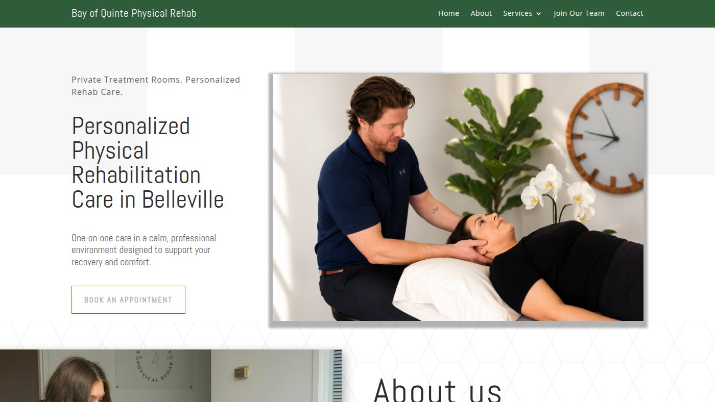 The home page of bayofquinterehab.ca