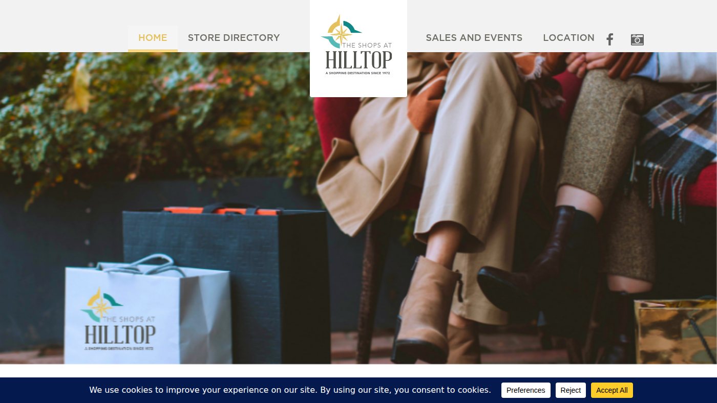 The home page of hilltopshops.com