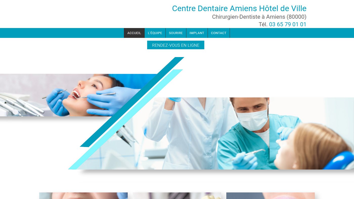 The home page of centre-dentaire-amiens-80.fr
