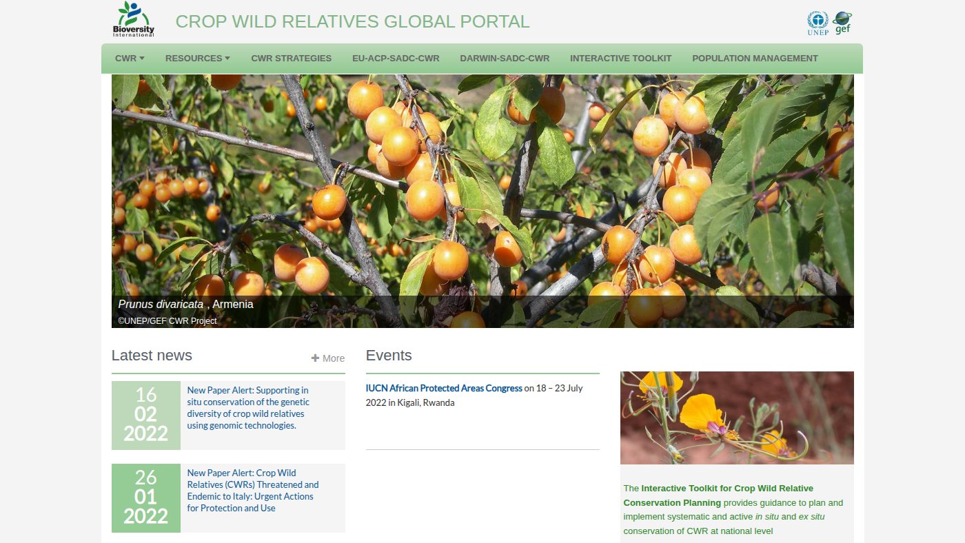 The home page of cropwildrelatives.org