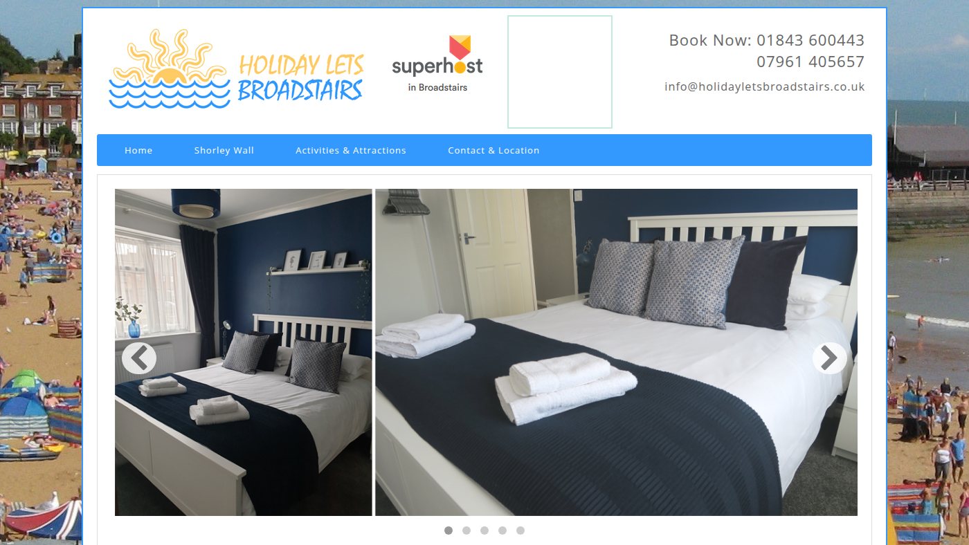 The home page of holidayletsbroadstairs.co.uk
