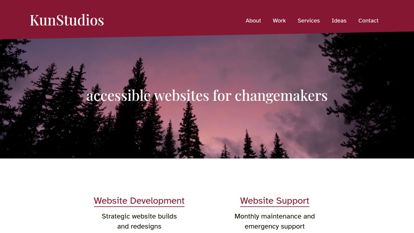 The home page of kunstudios.com