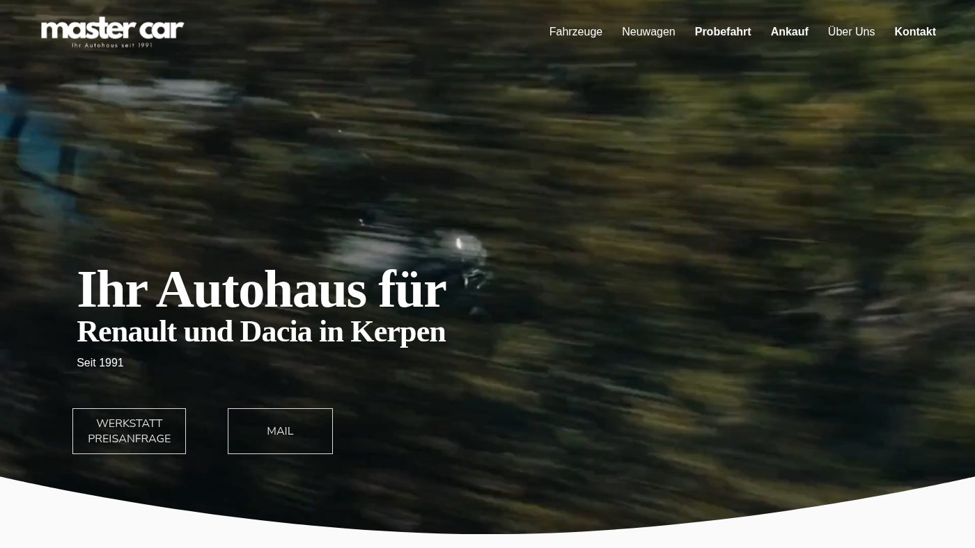The home page of master-car.de