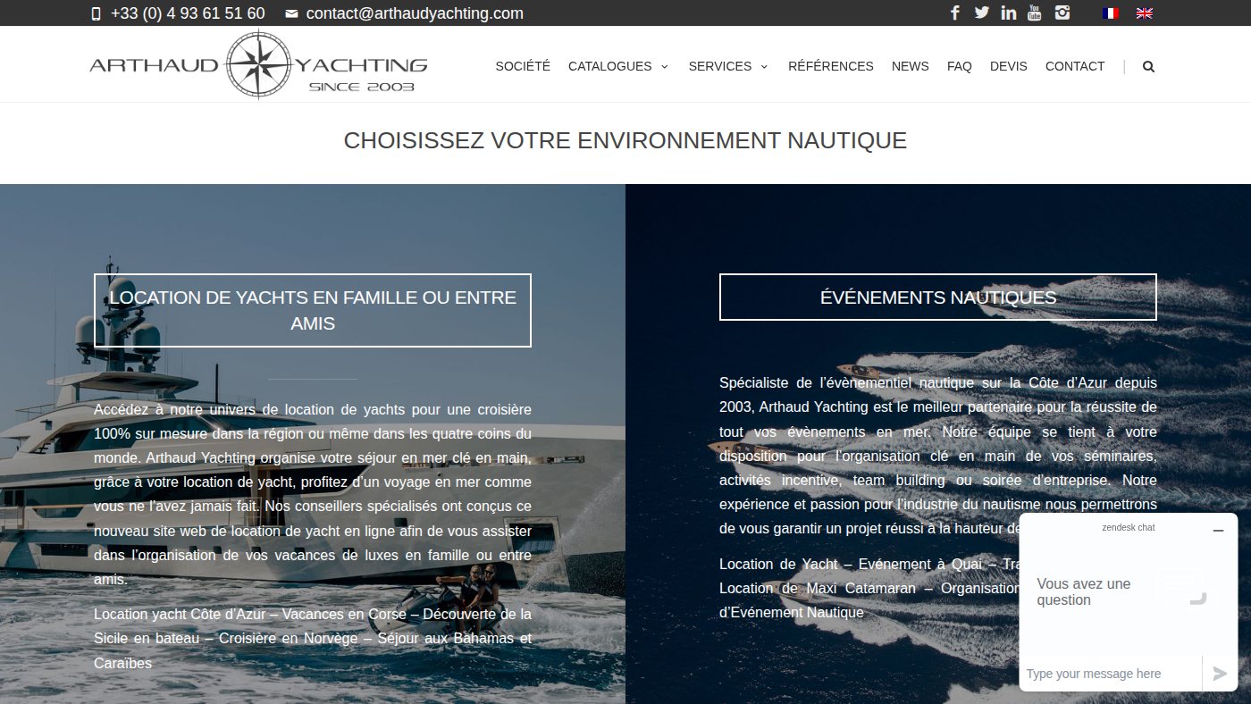 The home page of arthaudyachting.com