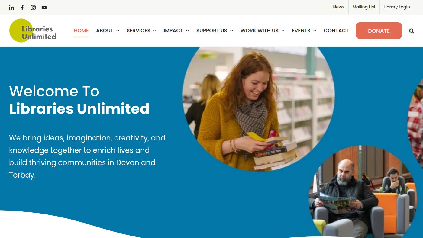 The home page of librariesunlimited.org.uk