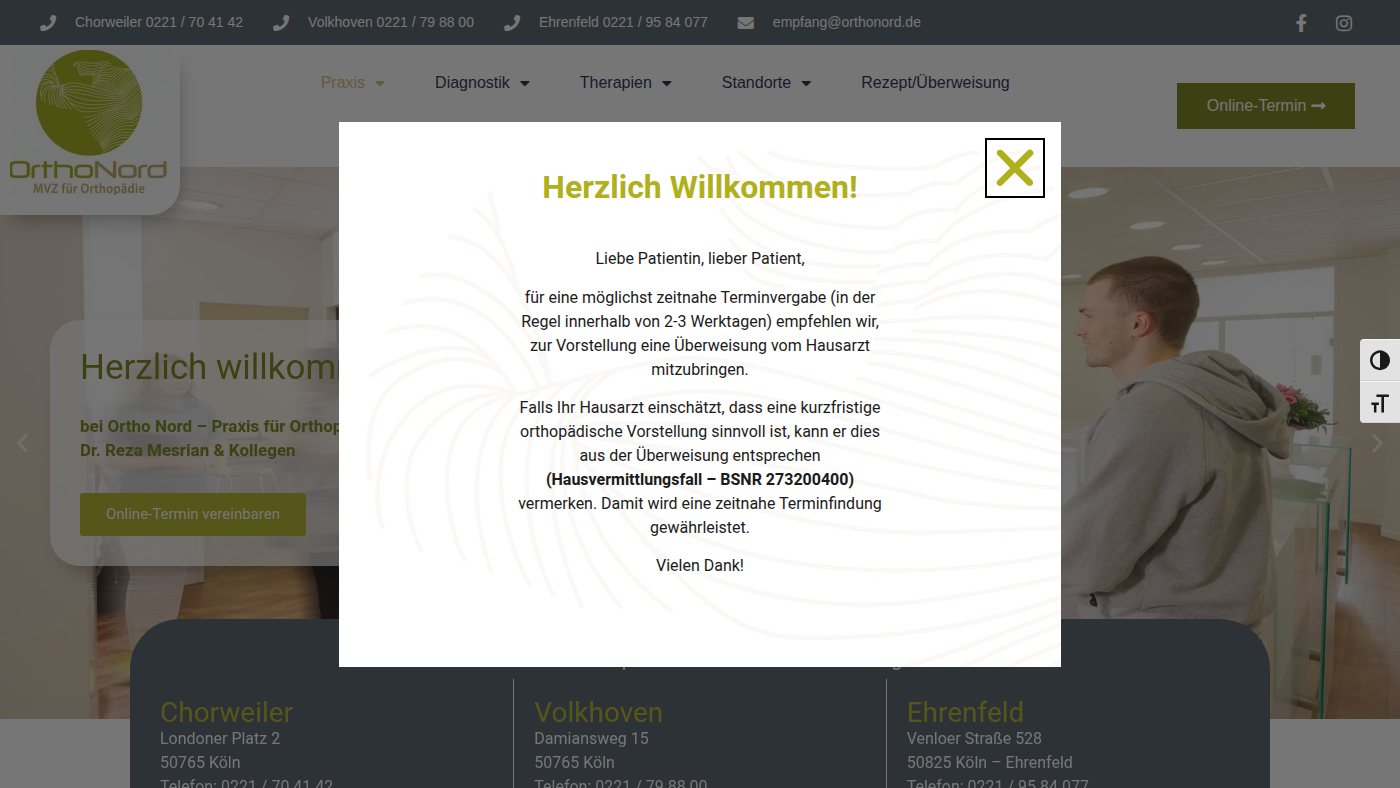 The home page of orthonord.de