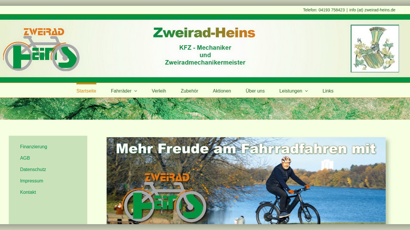 The home page of zweirad-heins.de