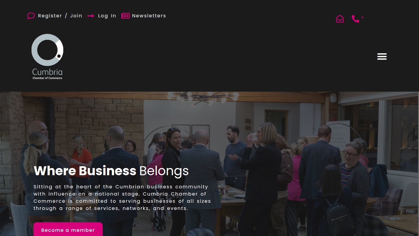 The home page of cumbriachamber.co.uk