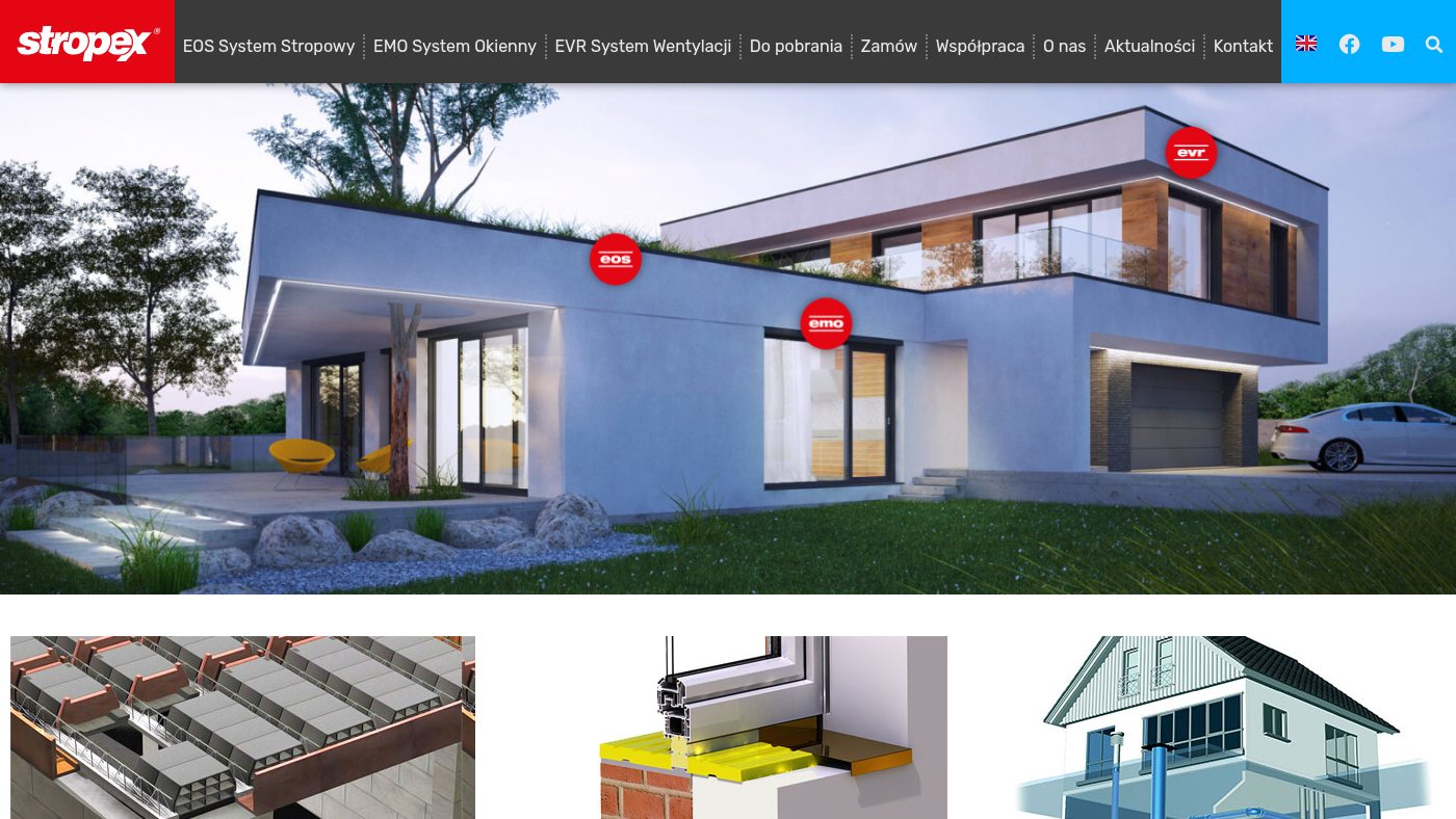 The home page of stropex.pl