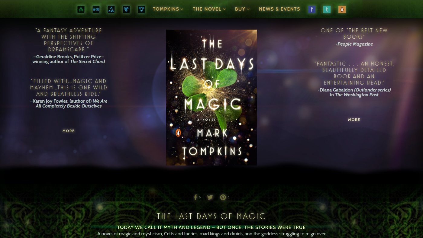 The home page of marktompkinsbooks.com