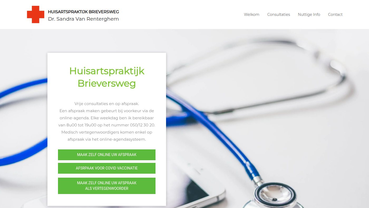 The home page of praktijkbrieversweg.be