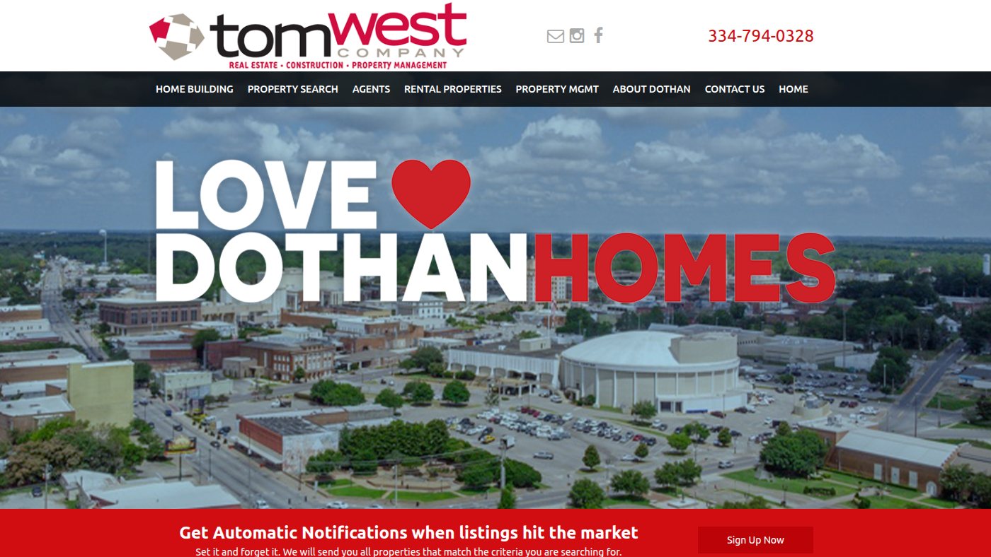 The home page of tomwestcompany.com