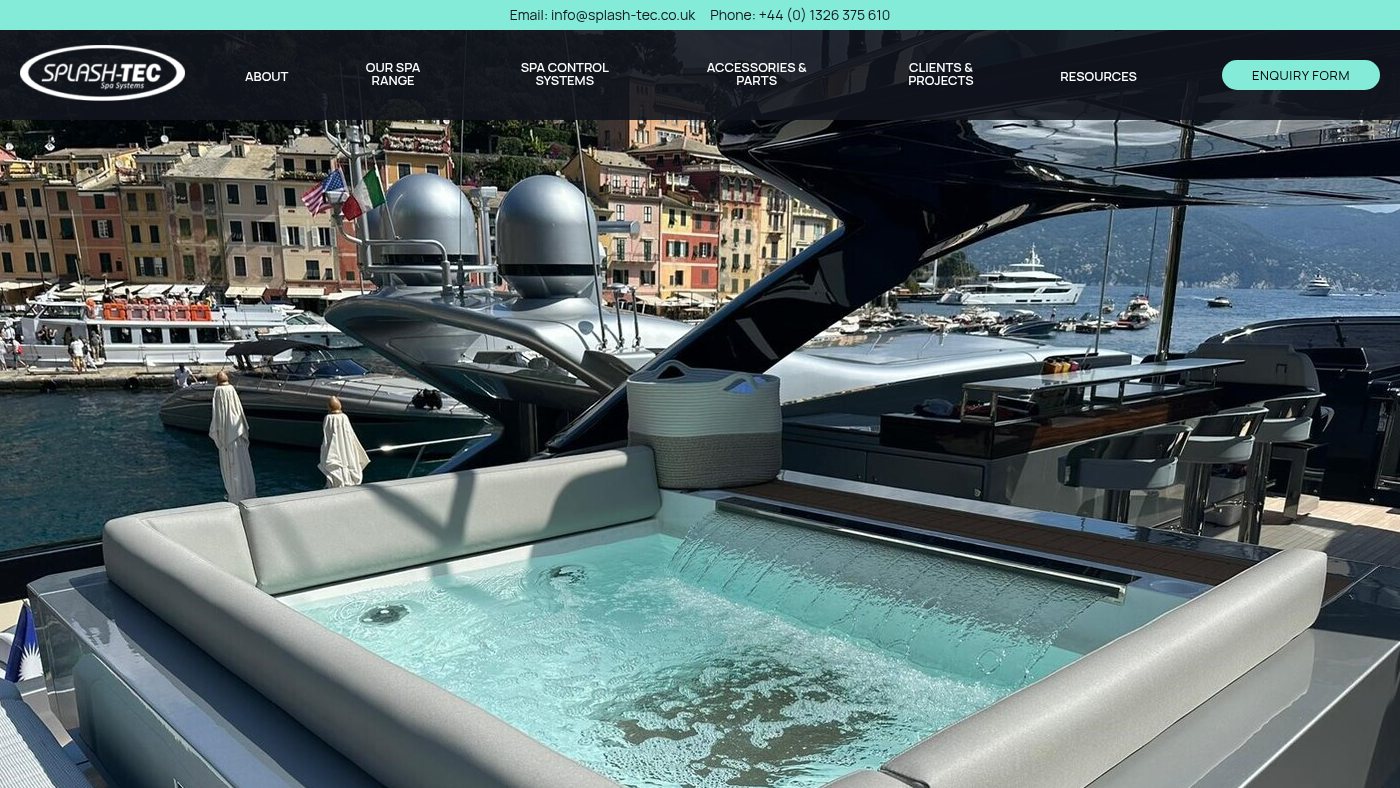 The home page of splash-tec.co.uk