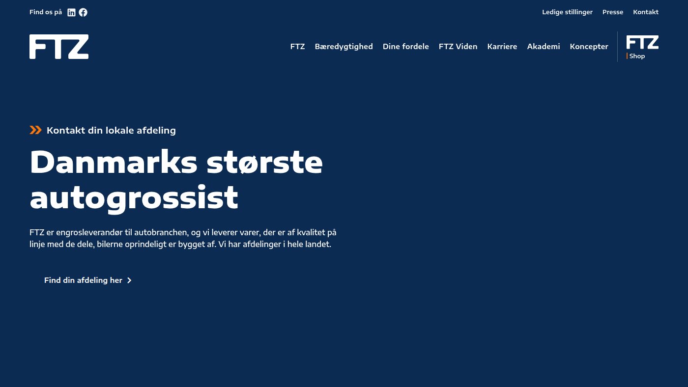 The home page of ftz.dk