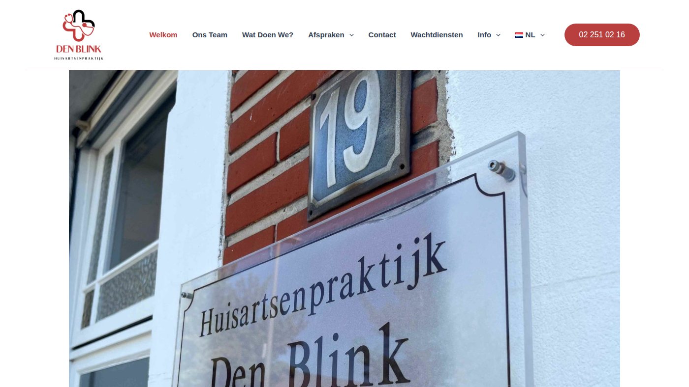 The home page of denblink-dr.be