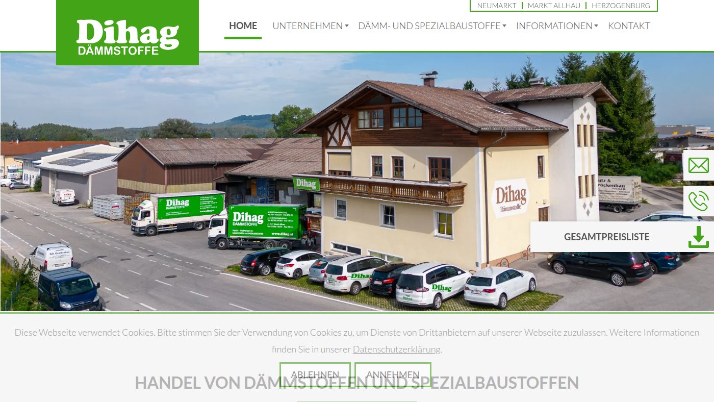 The home page of dihag.at