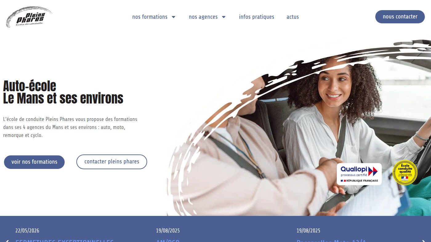 The home page of pleinsphares.fr