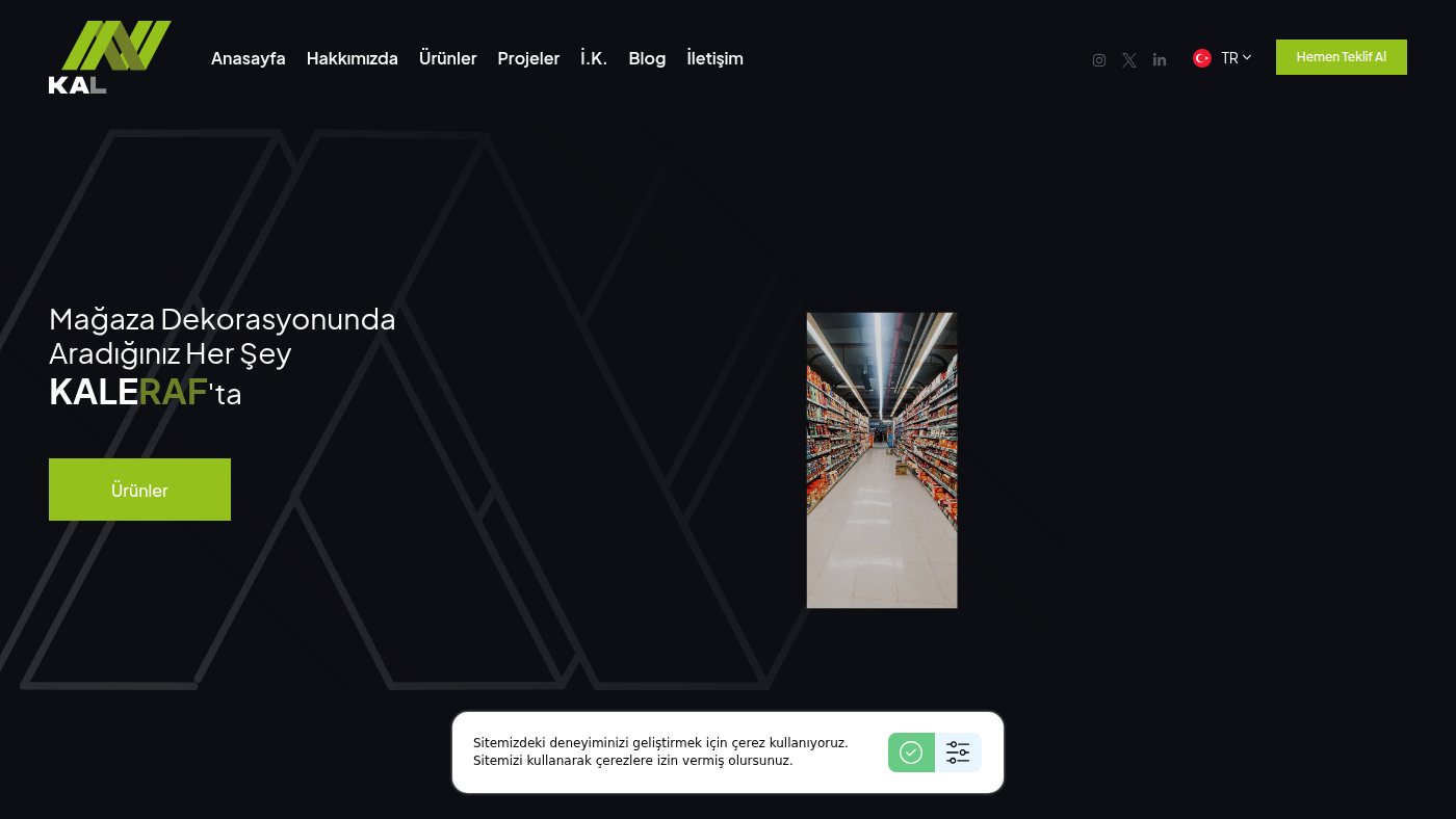 The home page of kaleraf.com.tr