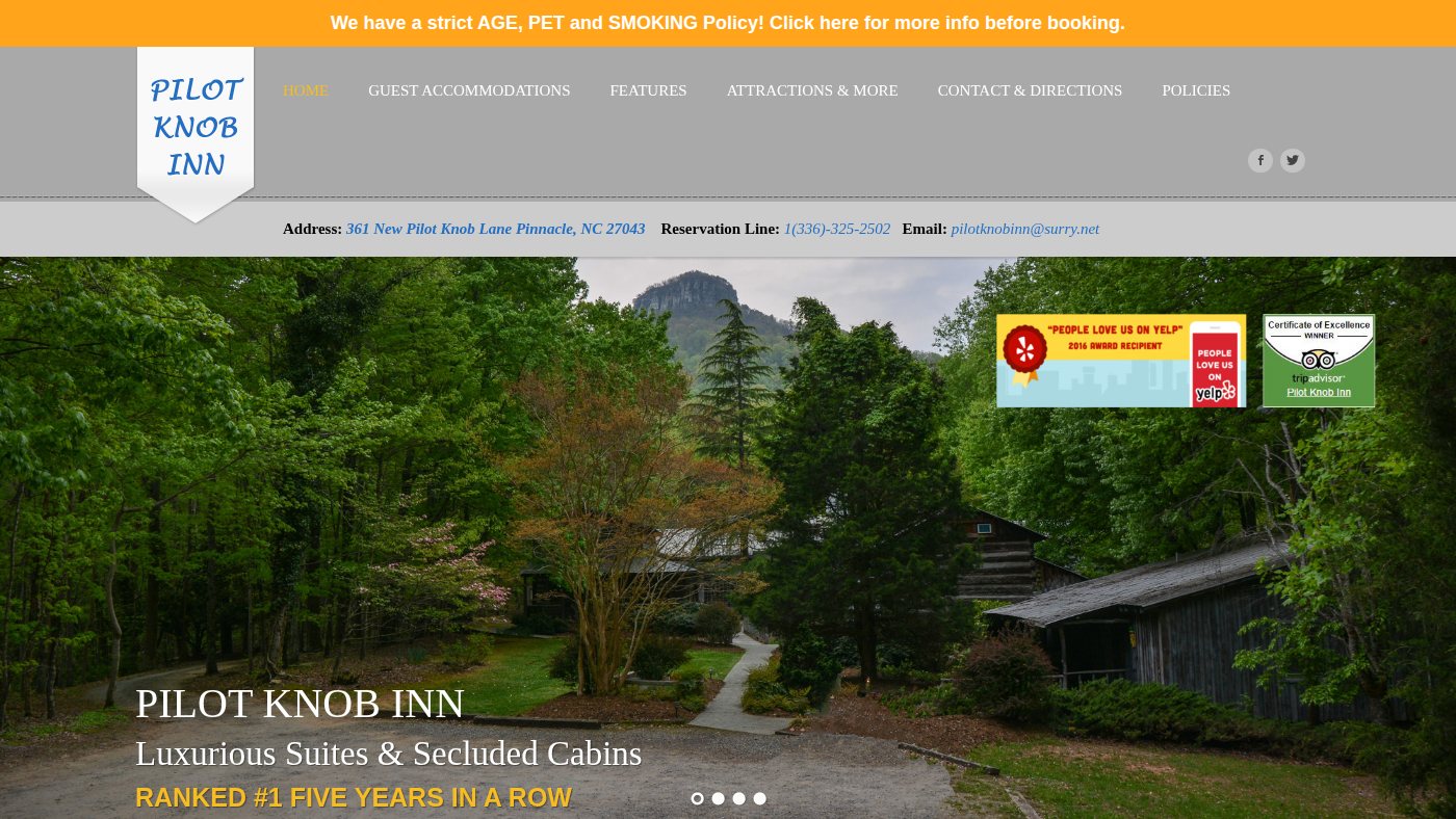 The home page of pilotknobinn.com