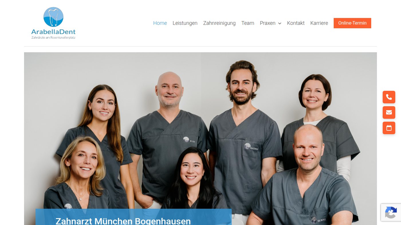 The home page of arabella-dent.de