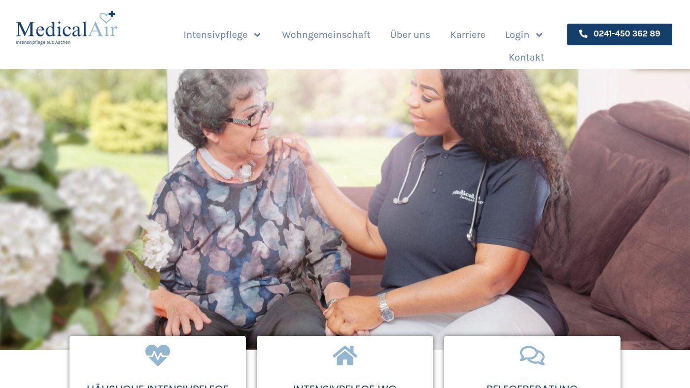 The home page of medicalair-intensivpflege.de