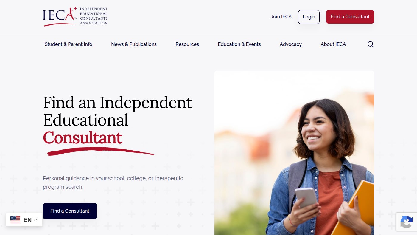 The home page of iecaonline.com