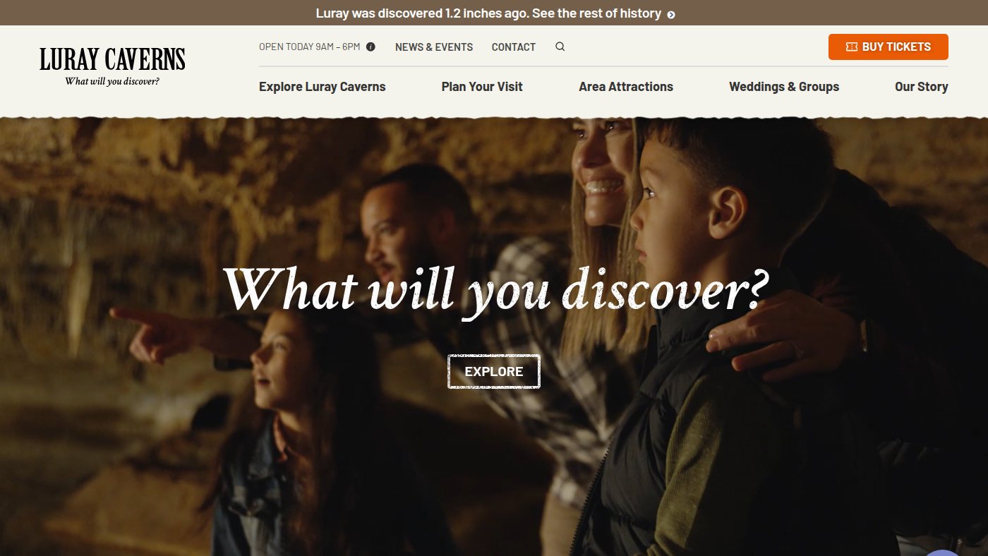 The home page of luraycaverns.com