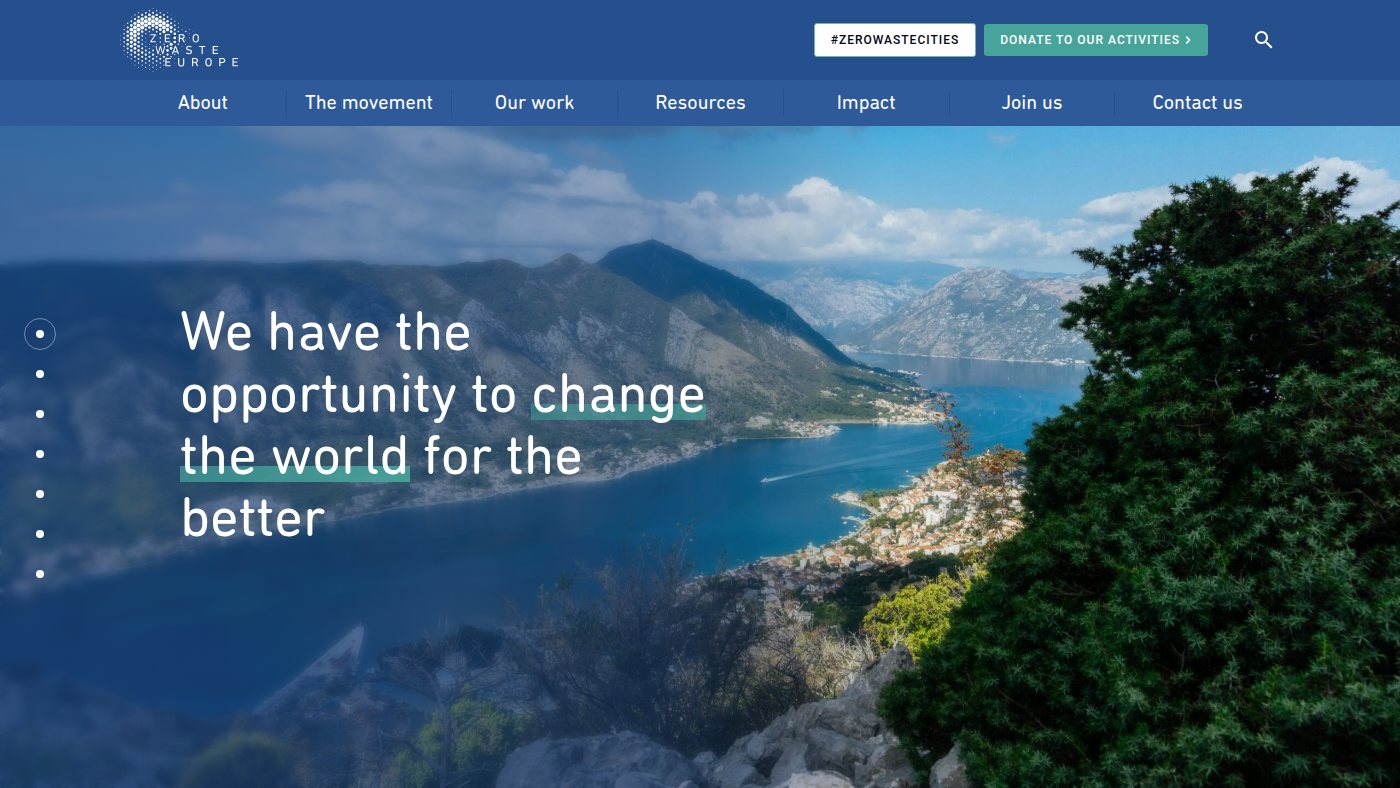 The home page of zerowasteeurope.eu