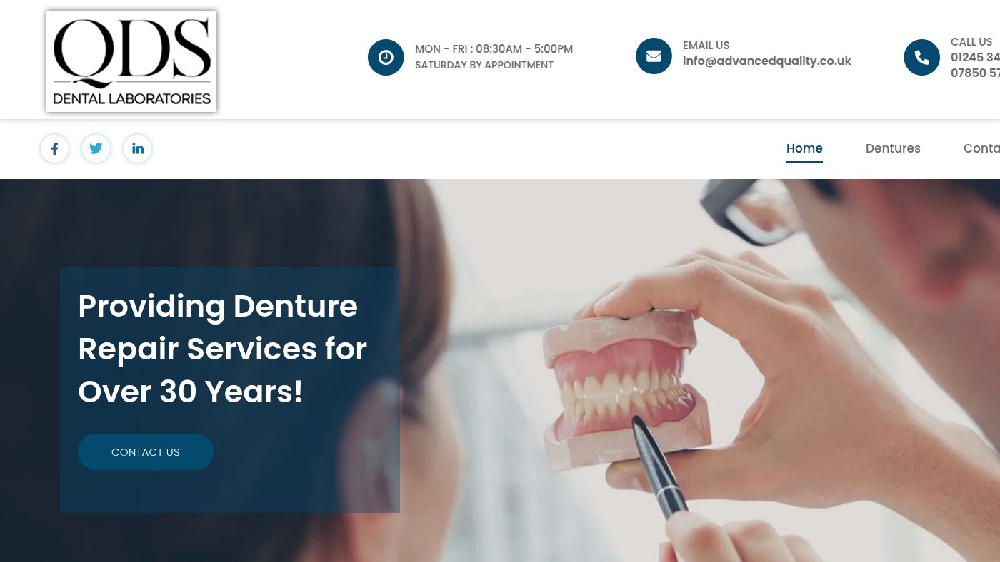 The home page of advancedquality.co.uk