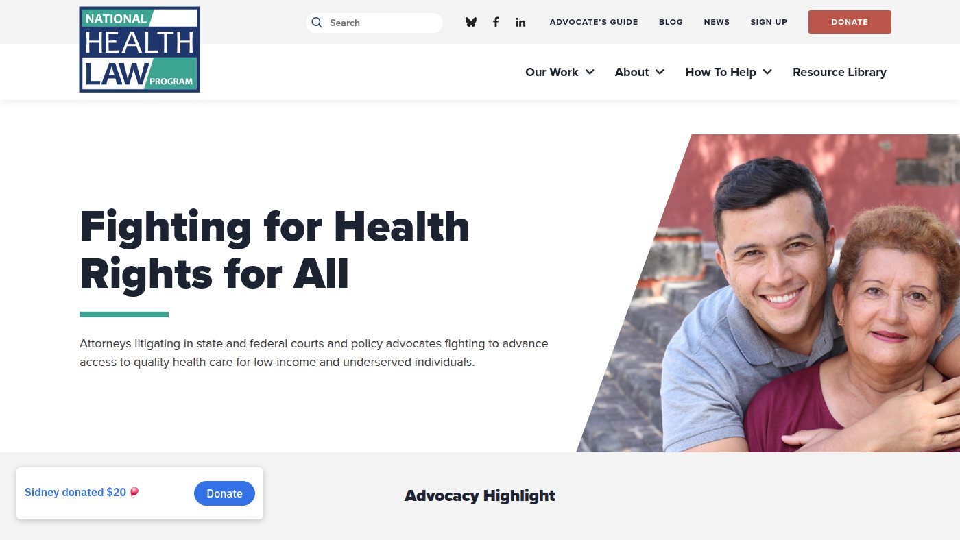 The home page of healthlaw.org