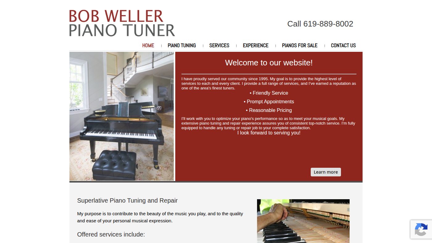 The home page of bobthepianotuna.com