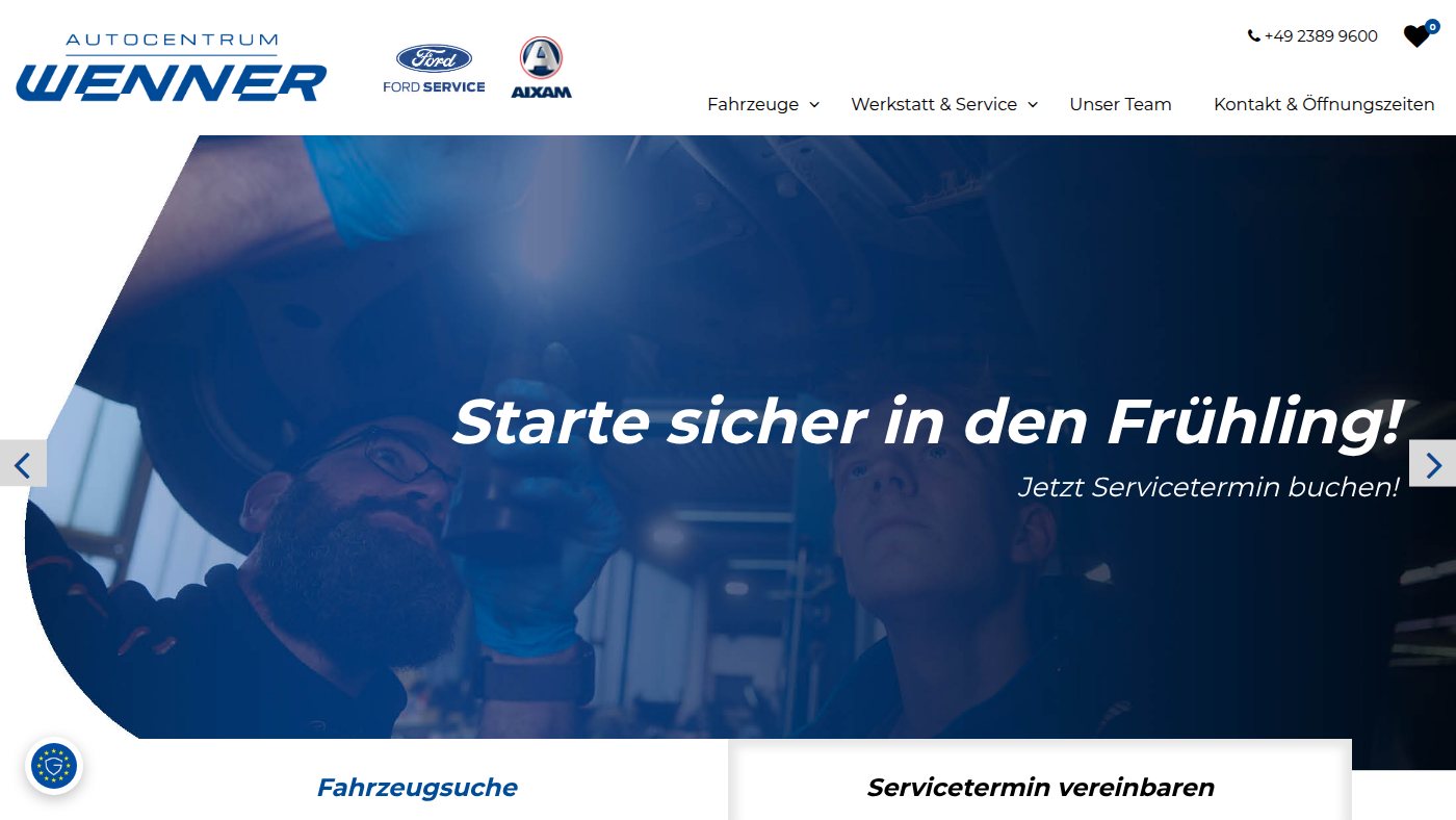 The home page of autocentrum-wenner.de