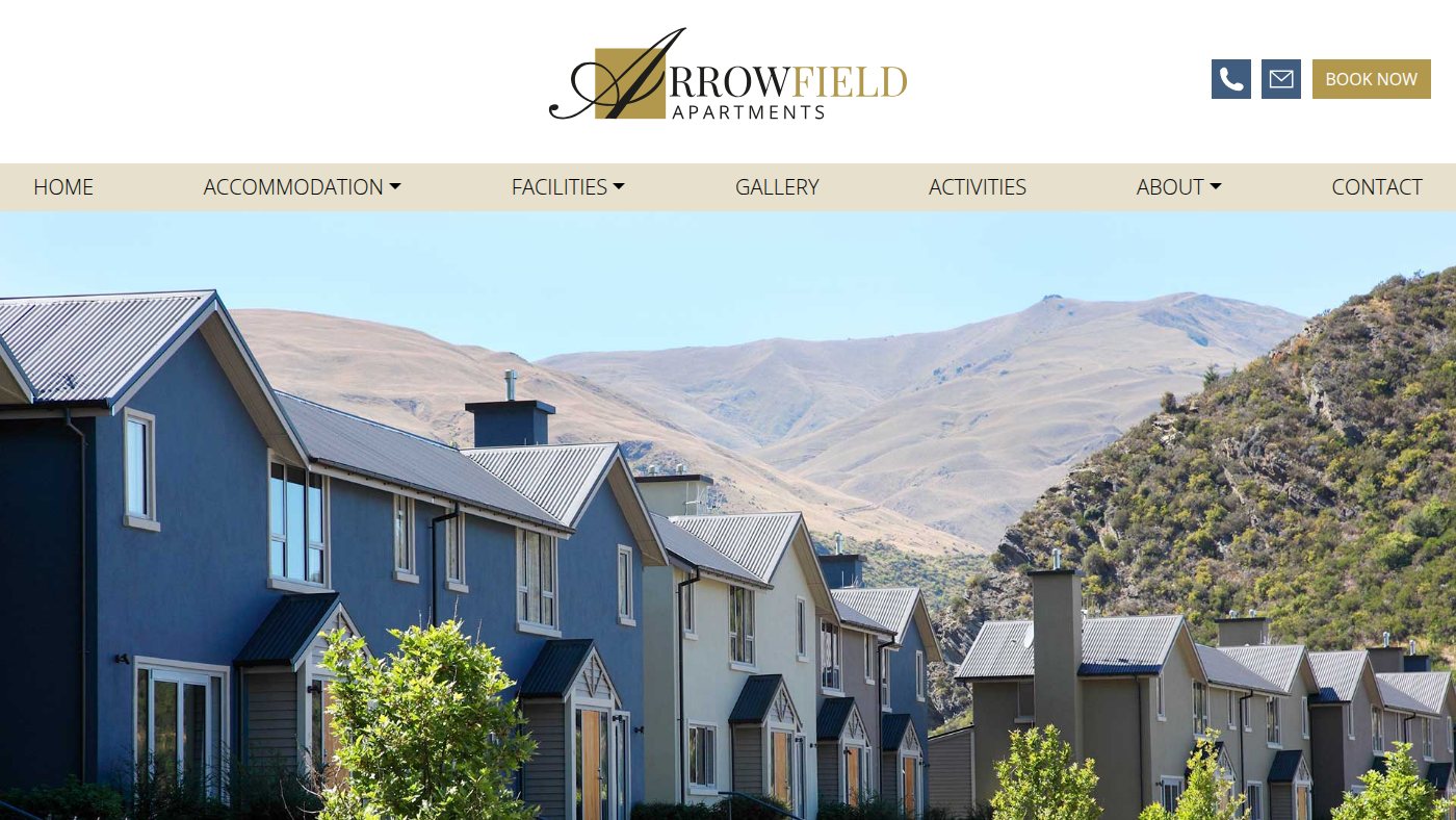 The home page of arrowfield.co.nz