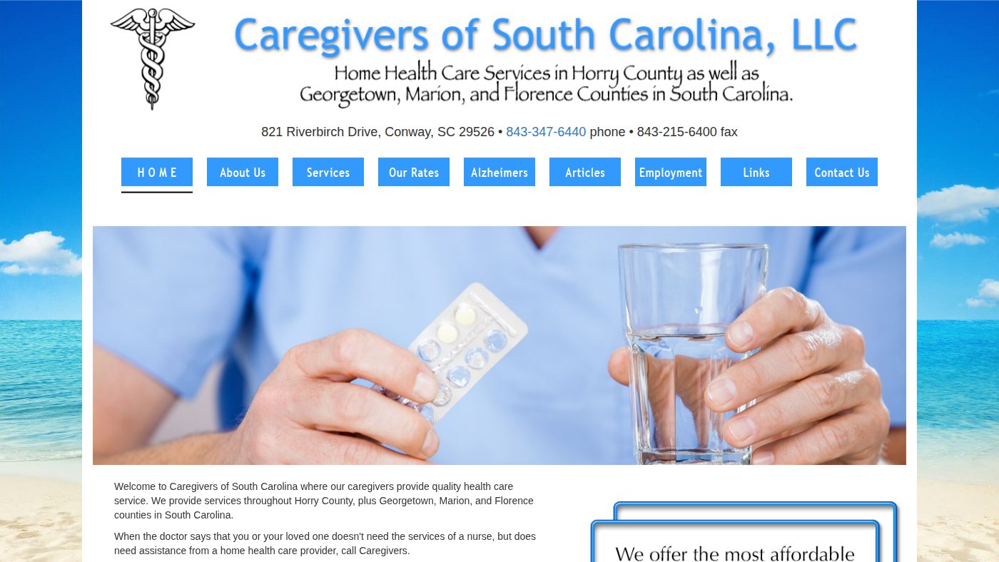 The home page of caregiverssc.com