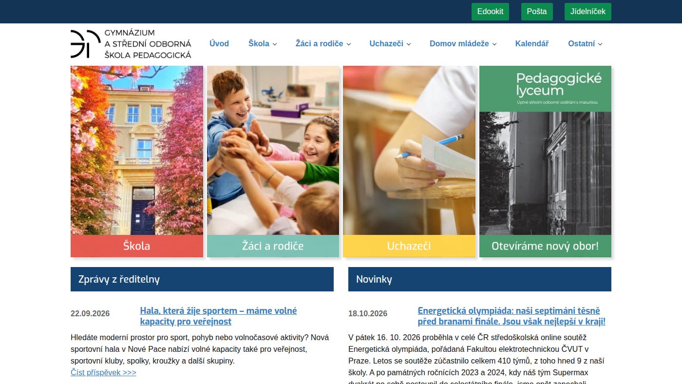 The home page of gymnp.cz