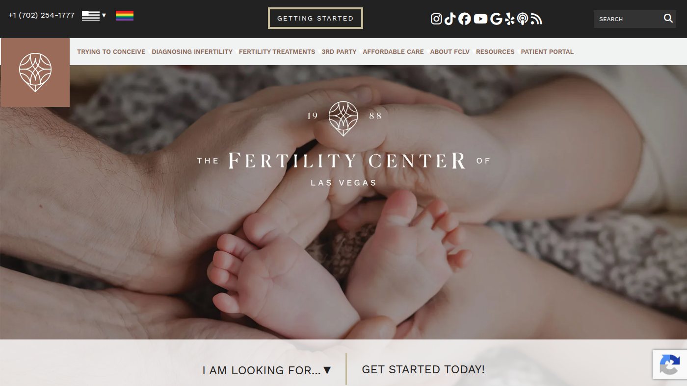 The home page of fertilitycenterlv.com