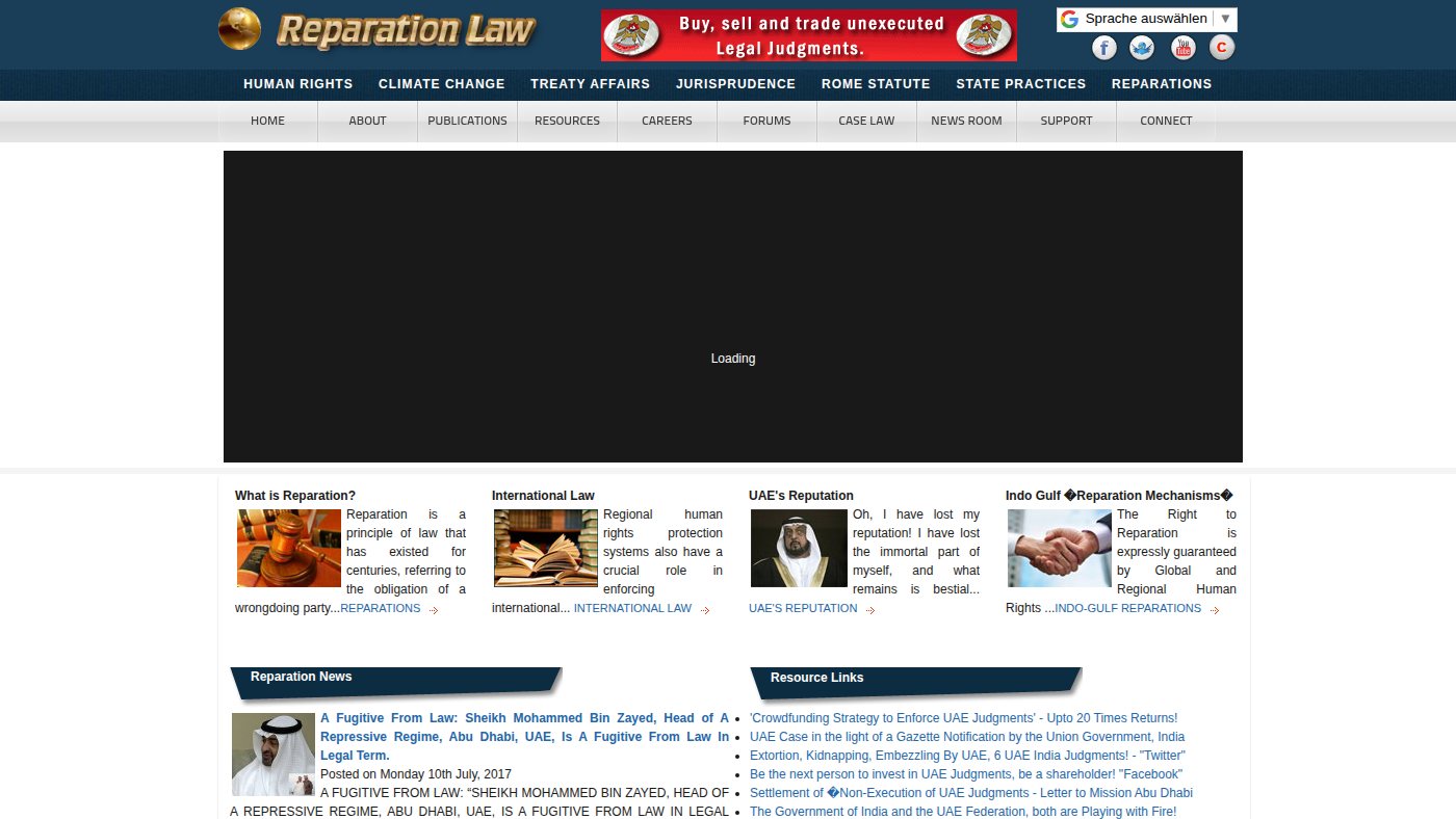 The home page of reparationlaw.com