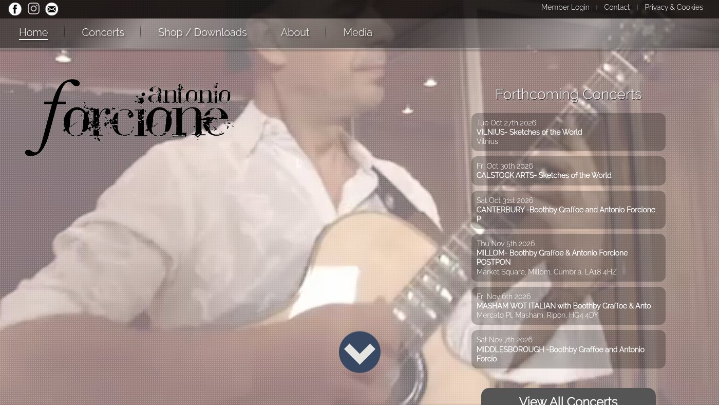The home page of antonioforcione.com