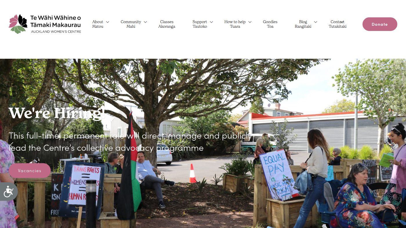 The home page of awc.org.nz