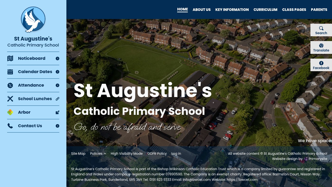The home page of staugustinesprimary.org
