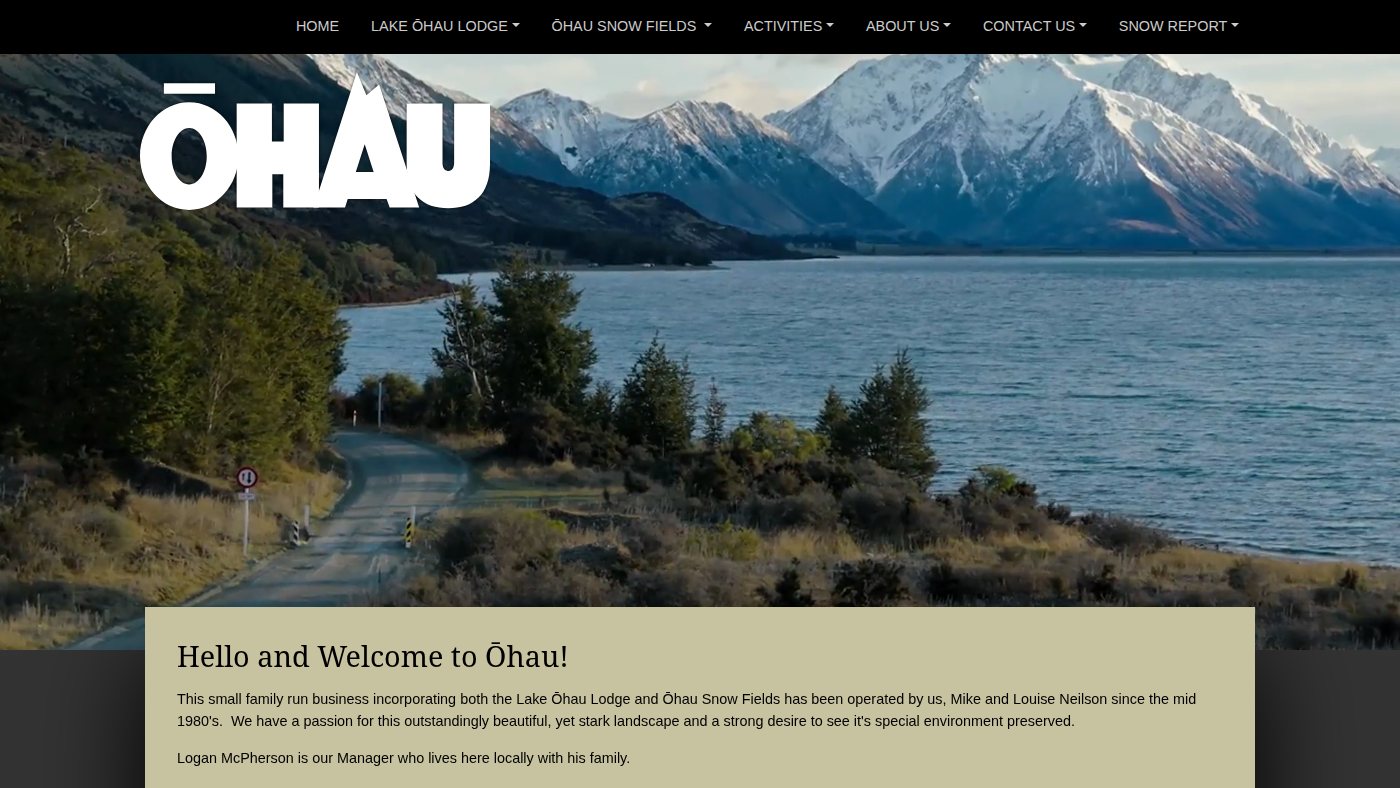 The home page of ohau.co.nz