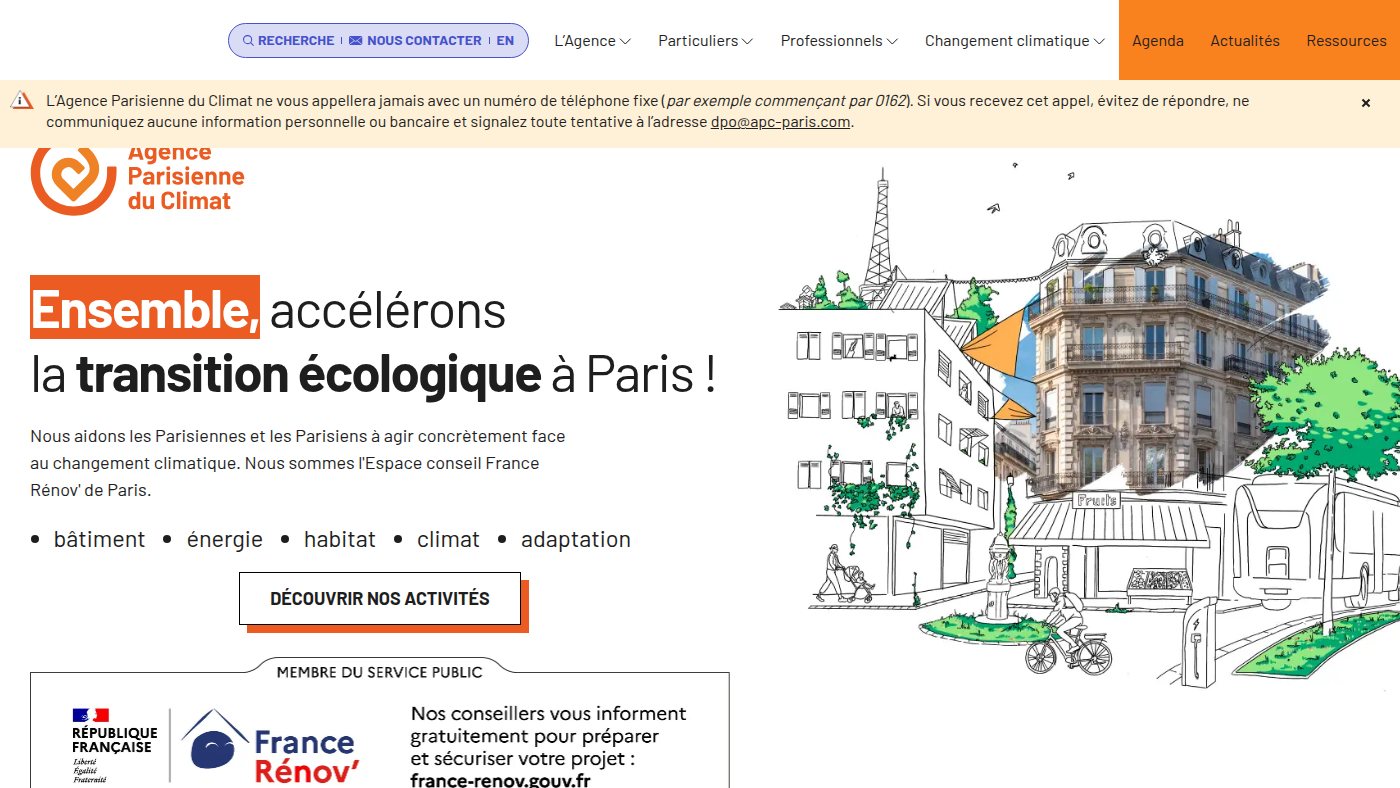 The home page of apc-paris.com